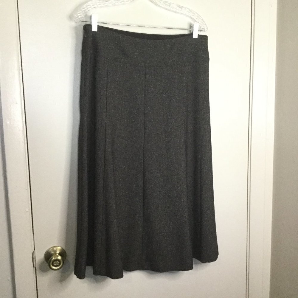 J. Jill Brown Heathered Tweed Stretch A-Line Long Skirt